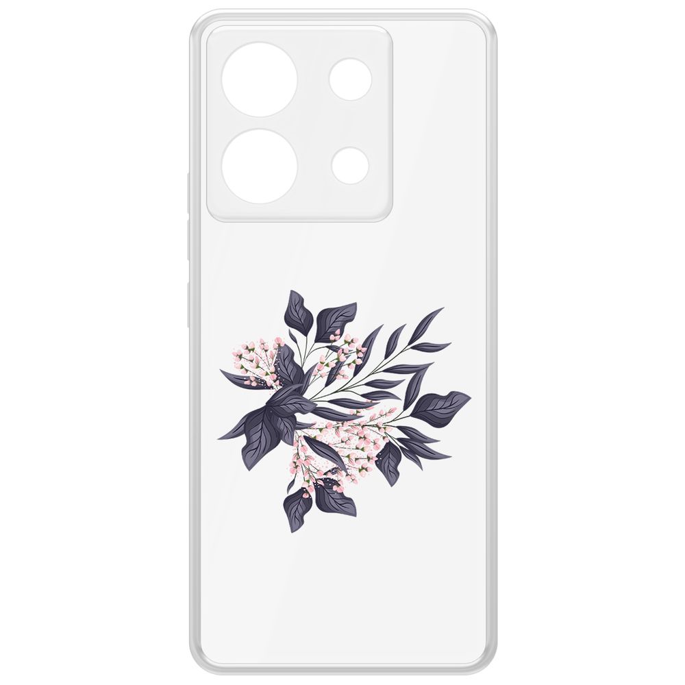

Чехол-накладка Krutoff Clear Case Розовые бутоны для Xiaomi Poco X6, Прозрачный