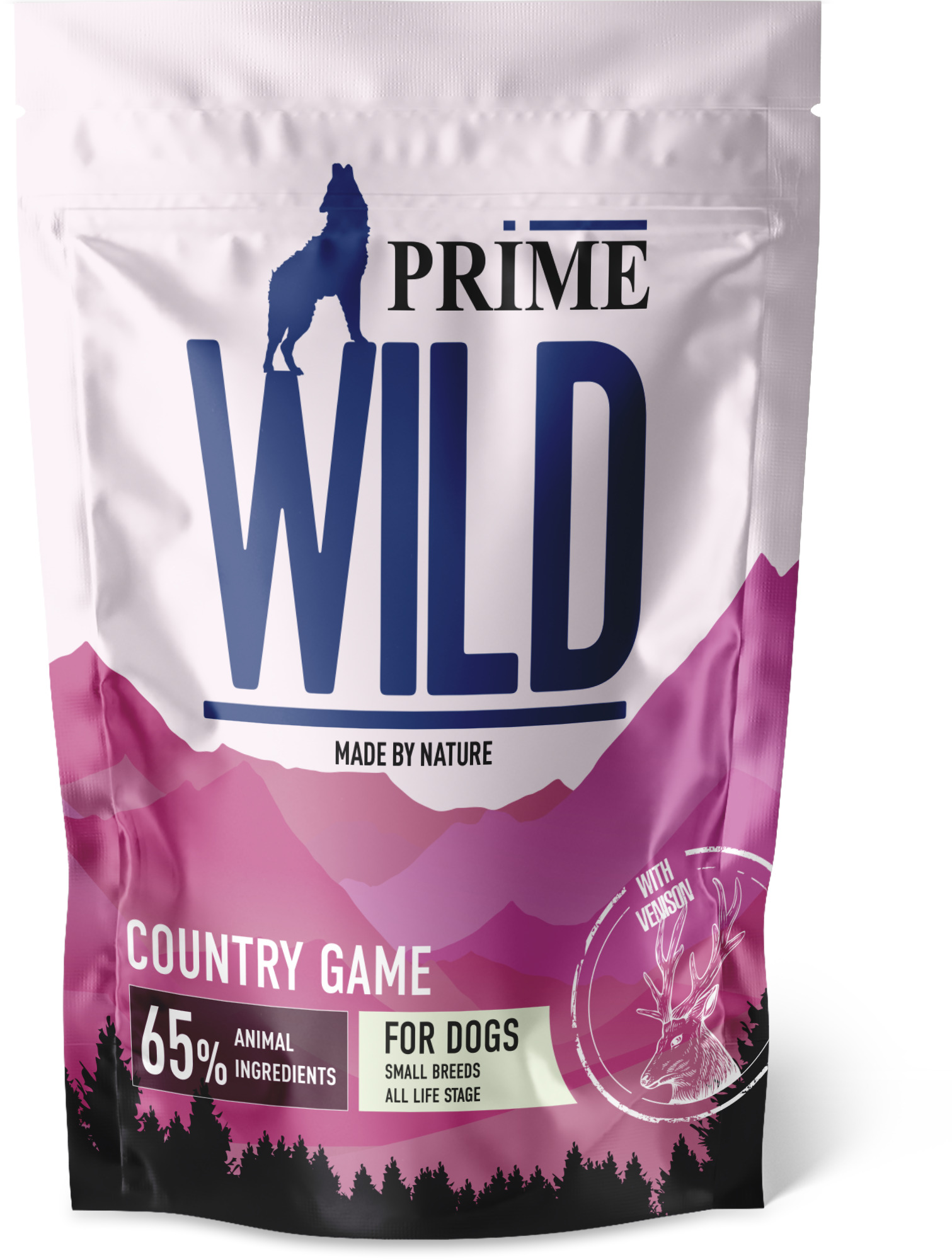 Сухой корм для собак PRIME WILD GF COUNRTY GAME с уткой и олениной, 500г