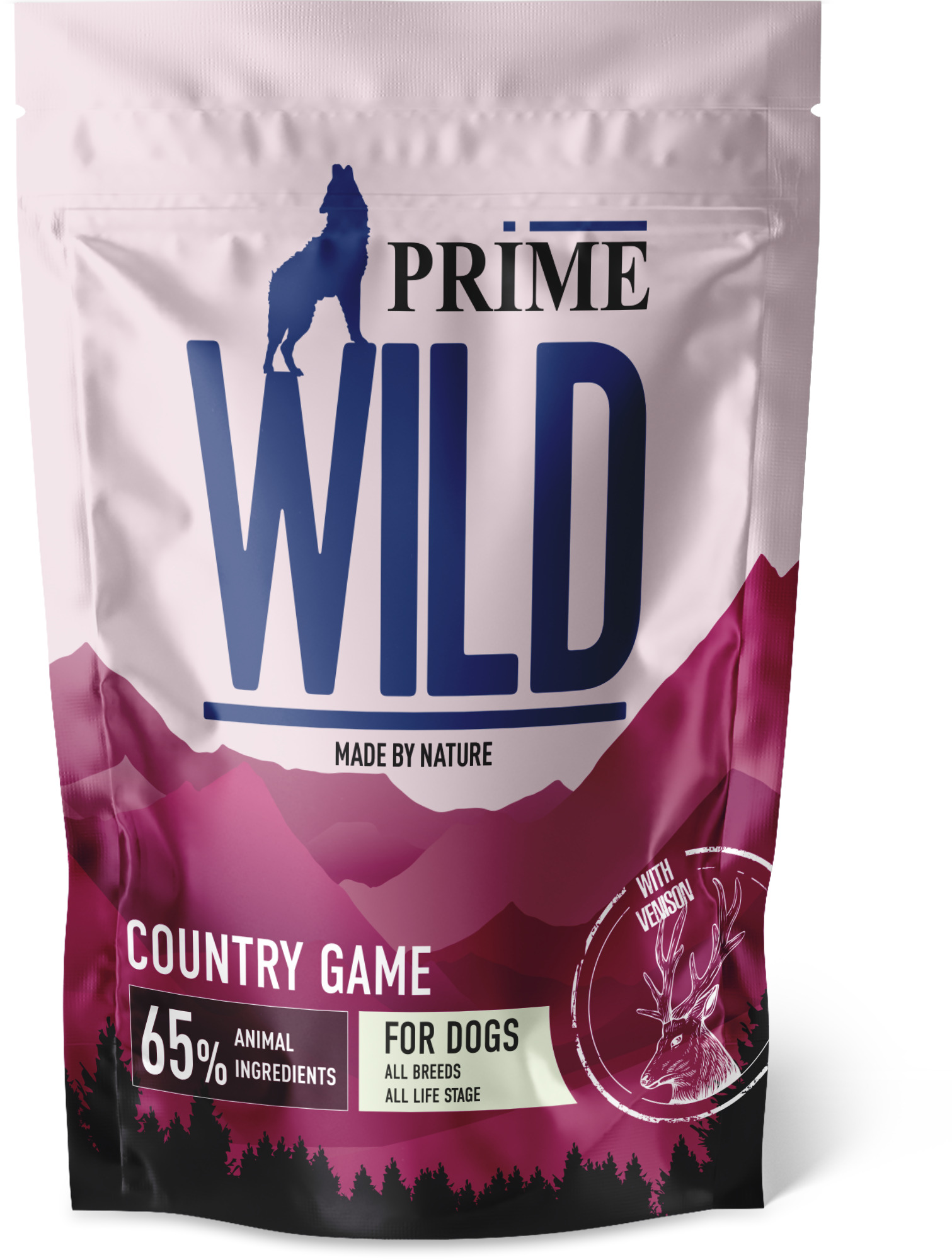 фото Сухой корм для собак и щенков prime wild gf counrty game с уткой и олениной, 500г