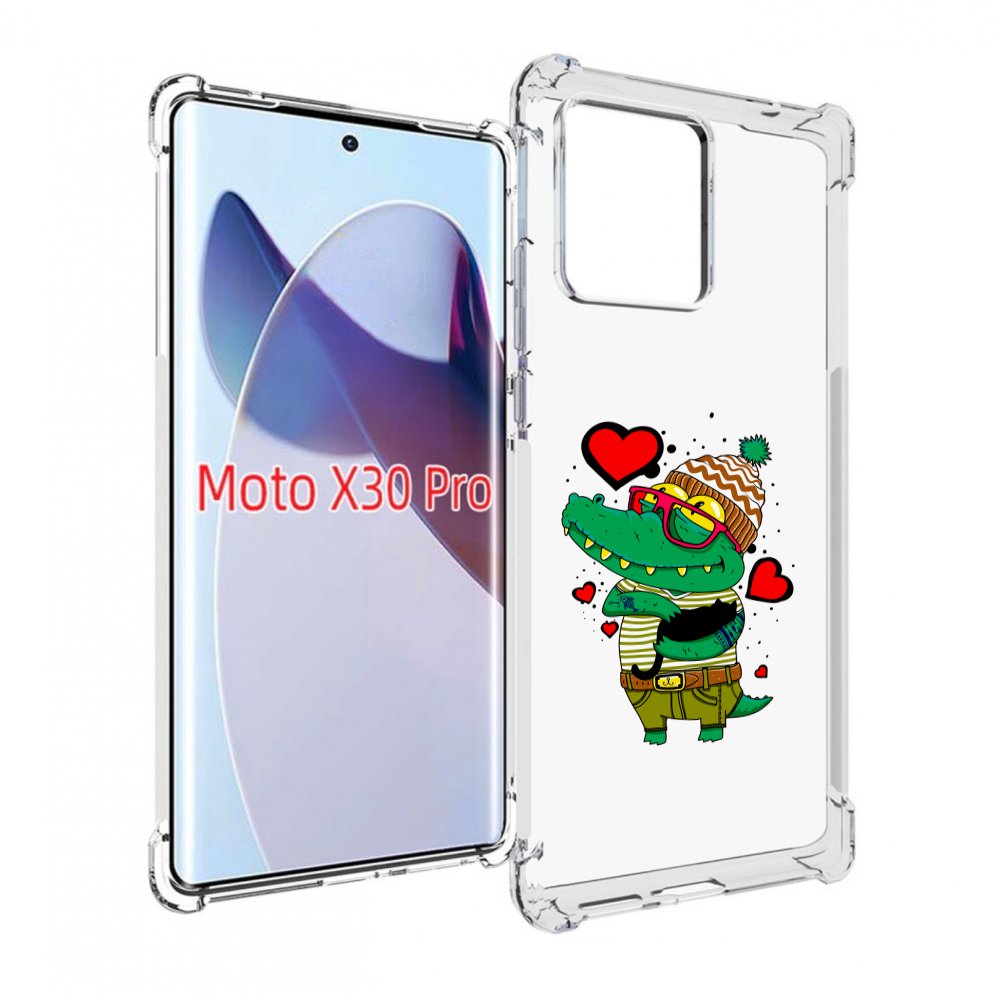 

Чехол MyPads Влюбленный крокодил для Motorola Moto X30 Pro, Прозрачный, Tocco