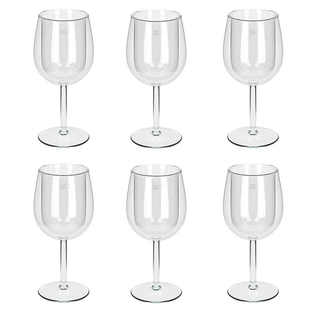 фото Набор бокалов для вина стеклянный с двойными стенками qwerty tulip 300 мл - 6 шт 380241