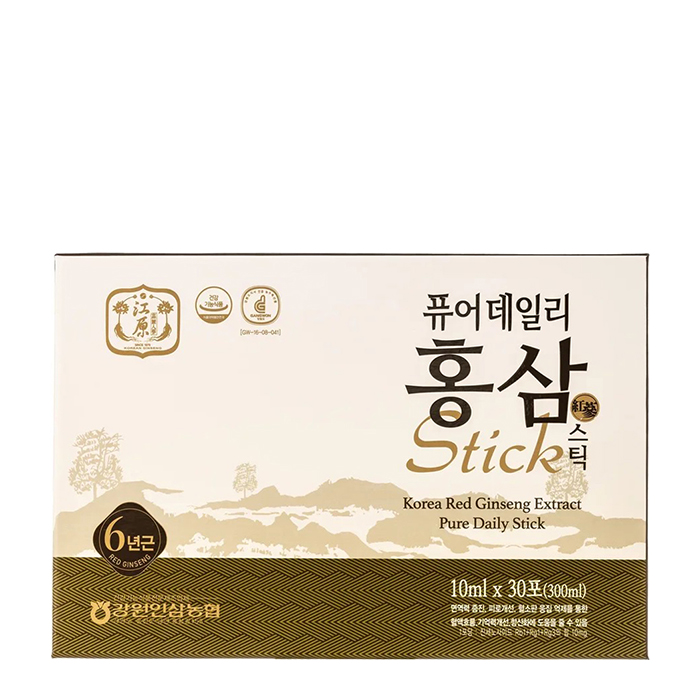 

Женьшень питьевой в стиках Gangwon Korea Red Ginseng Extract Pure Daily Stick 30шт), Функциональный напиток из экстракта красного женьшеня для поддержания здоровья организма