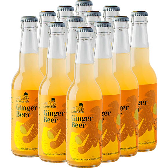 Натуральный имбирный лимонад Lemonardo Ginger Beer 330мл 12шт 1428₽