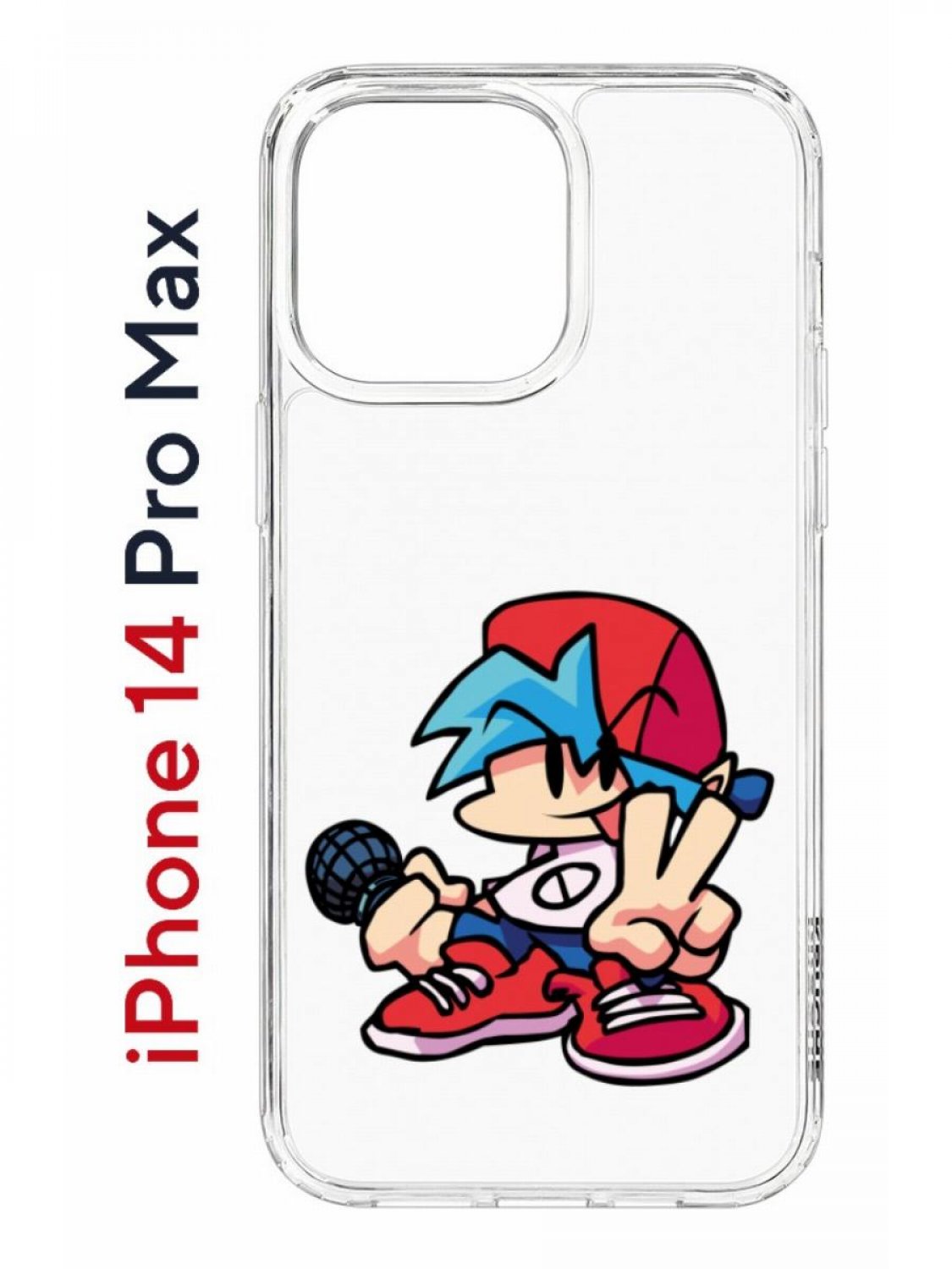Чехол на iPhone 14 Pro Max с принтом Kruche Print FNF Boyfrend, бампер с защитой камеры