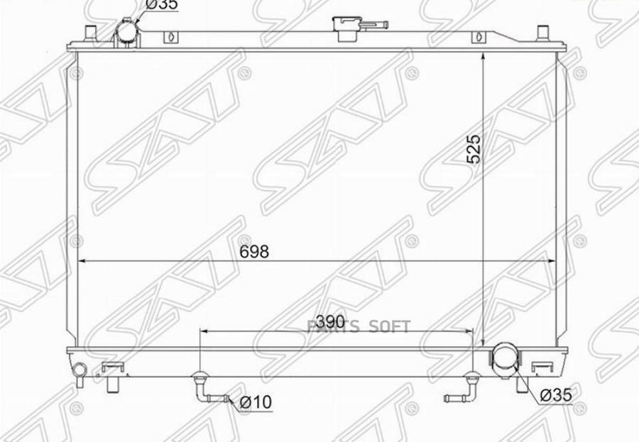 SAT Радиатор MITSUBISHI PAJERO 4M41 99-