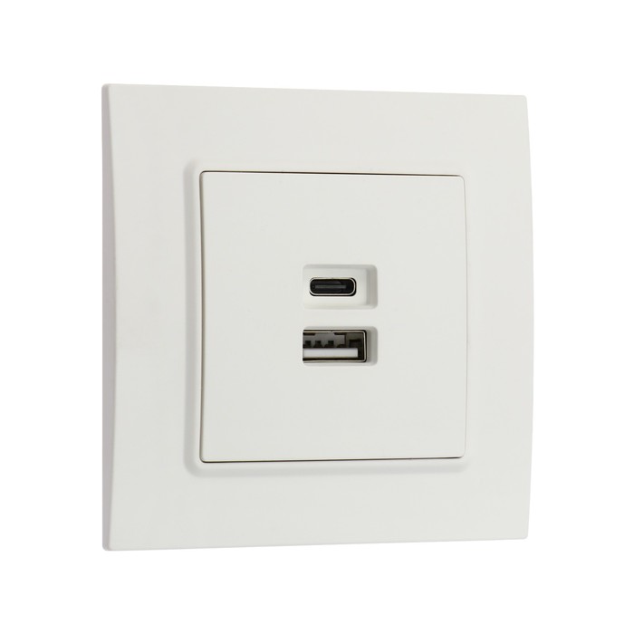 

Розетка с USB-A + USB-C, TOT Elegant, белая, 10439631, Белый, Elegant USB-A + USB-C