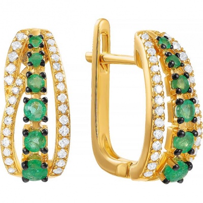 Серьги из желтого золота Джей Ви E50540A1S14YB001_SR_EM_YG, бриллиант