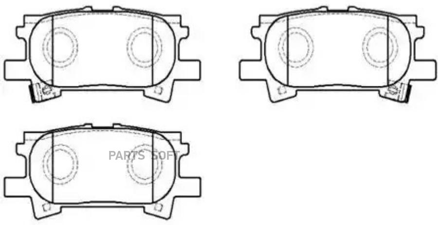 HSB HP5165 Колодки тормозные дисковые задн LEXUS RX 03-\TOYOTA HIGHLANDER 03-07 1шт