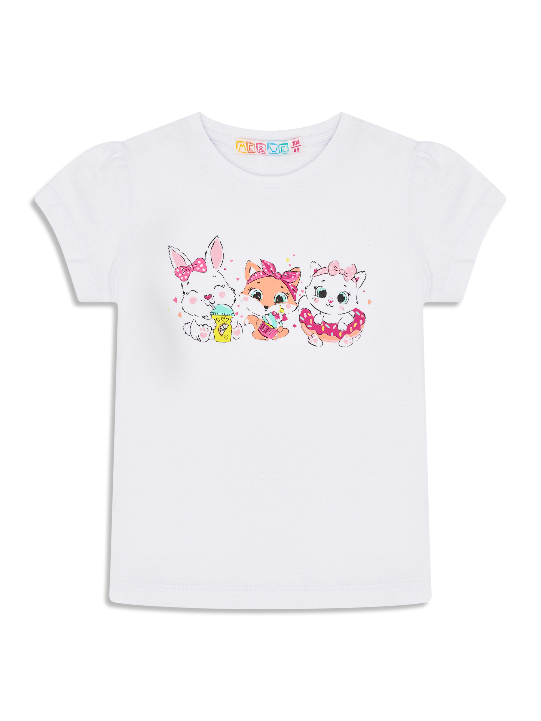 

Футболка для девочки Me&We KG122-J102-618 Белый-110, KG122-J102-618