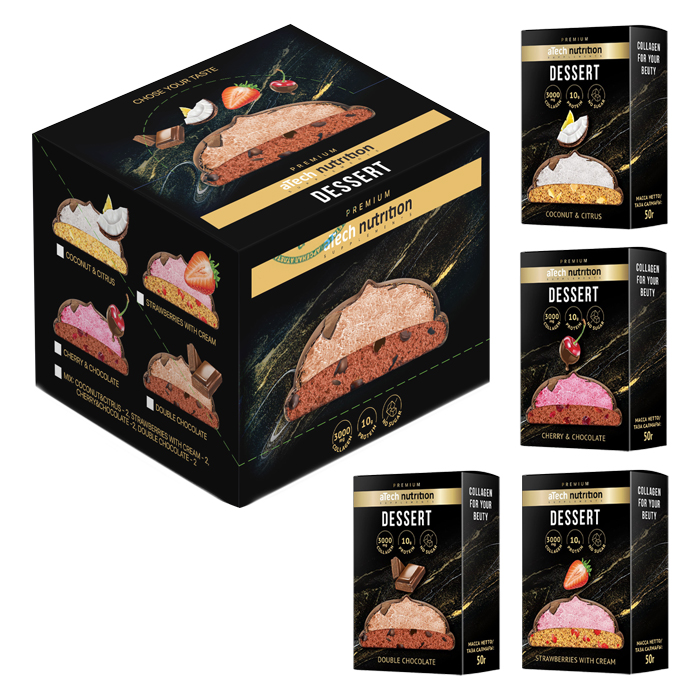 

Протеиновое печенье без сахара Dessert вкус ассорти 50 г, 8 шт, с коллагеном, DESSERT