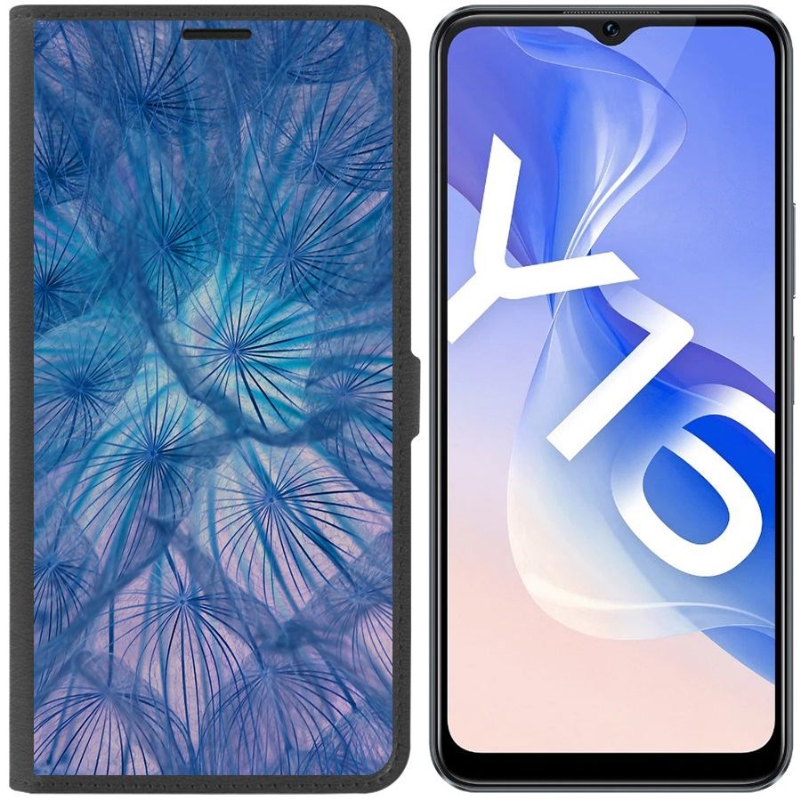 

Чехол-книжка Eco Book для Vivo Y16 Синий одуванчик, Черный
