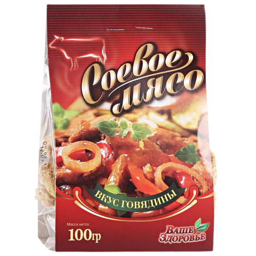 

Мясо из растительного белка Ваше здоровье со вкусом говядины в сухом виде 100 г