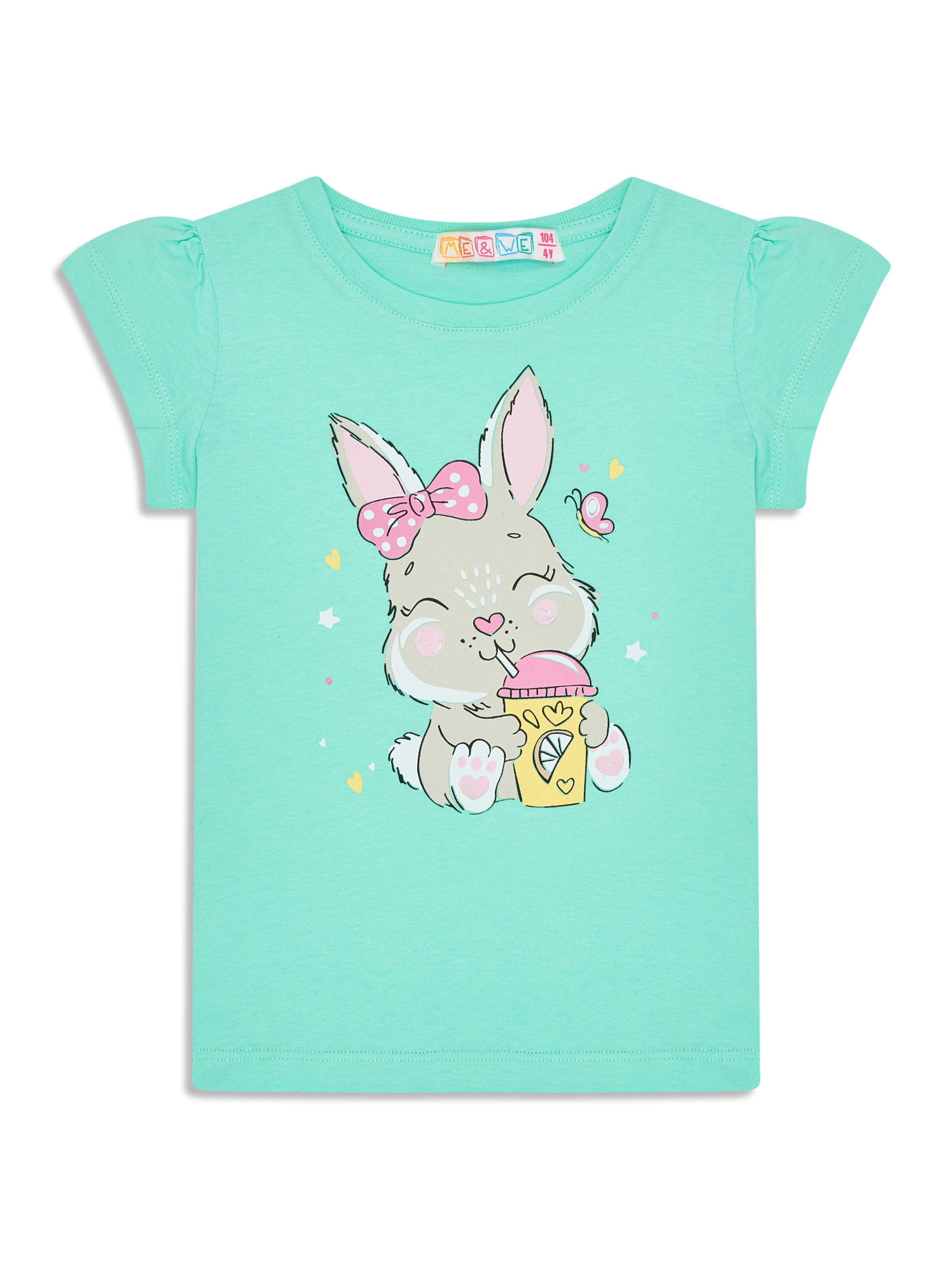 

Футболка для девочки Me&We KG122-J102-618 Ментоловый-104, KG122-J102-618