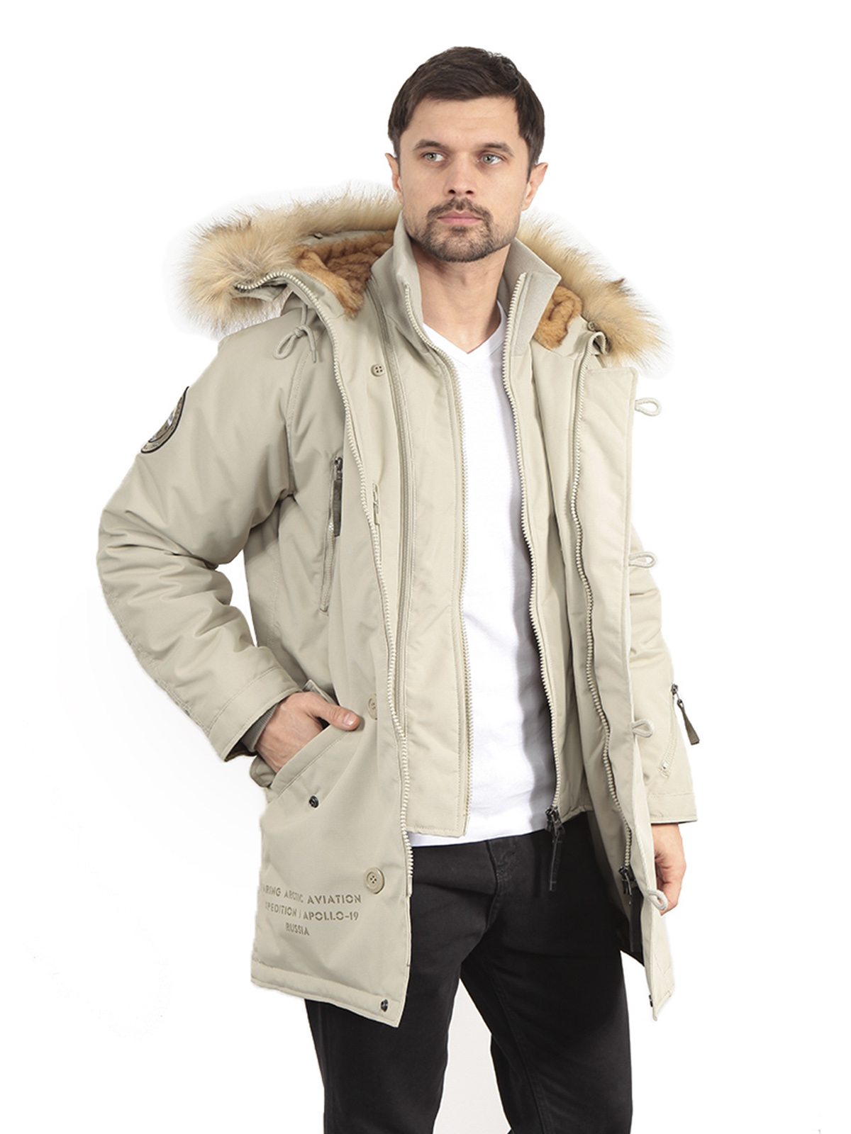 Парка мужская APOLLOGET EXPEDITION бежевая 2XL