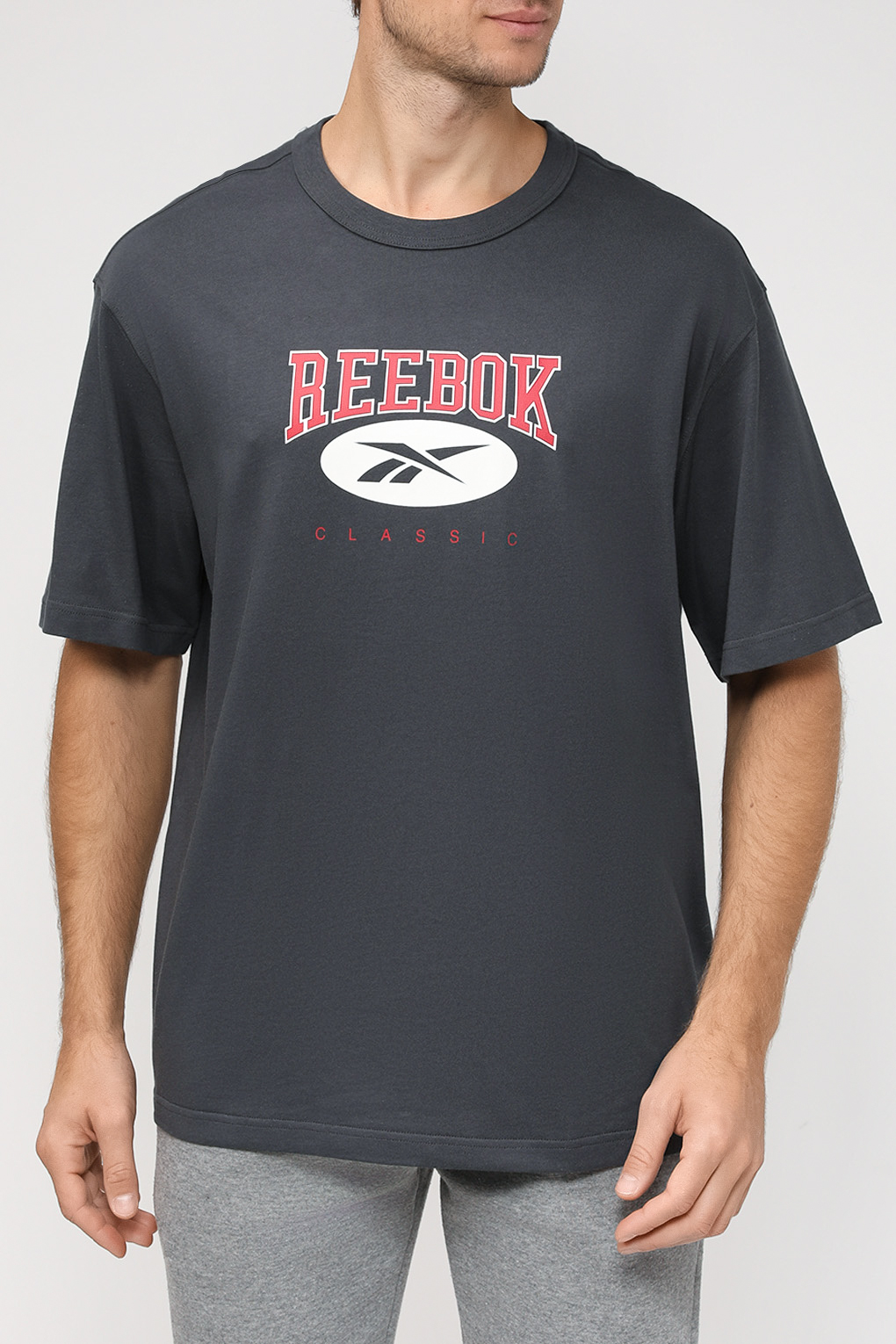 

Футболка мужская Reebok 5321897 серая S, Серый, 5321897
