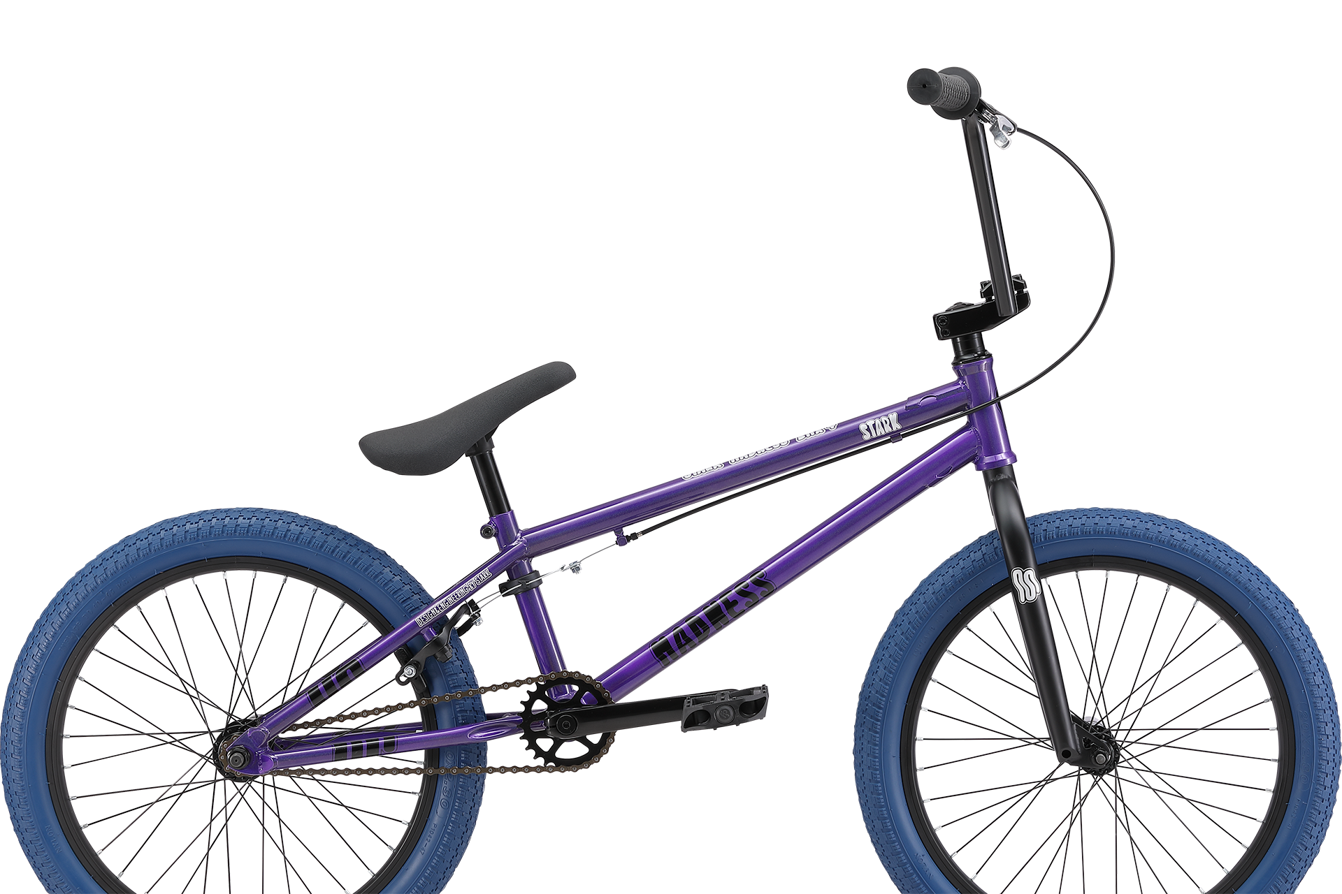 Велосипед Stark Madness BMX 4 2024 серо-фиолетовый черный темно-синий 9