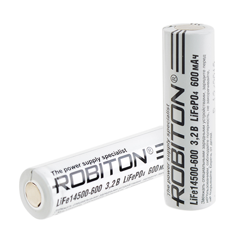 

аккумулятор ROBITON LiFe14500-600 600мАч без защиты PK1, 17110
