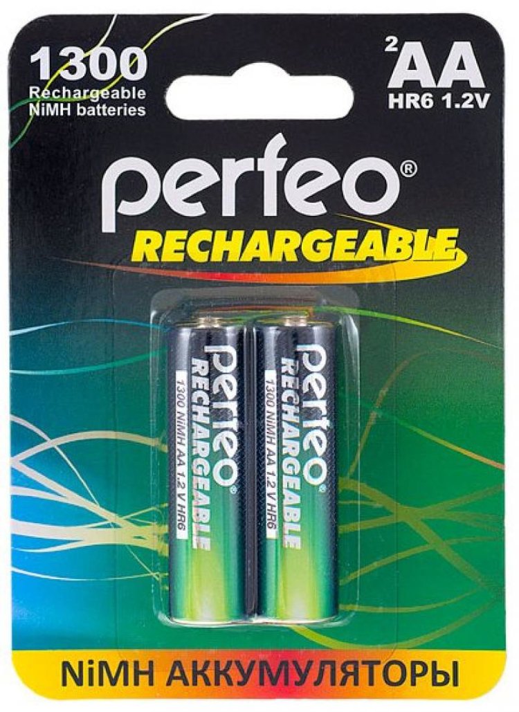 

Аккумулятор Perfeo AA 1300mAh Ni-MH 1,2V (блистер/2шт)., 00-00060707