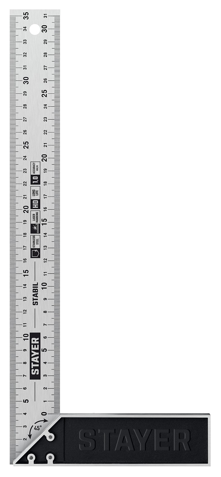 

Угольник Stayer STABIL 350 мм столярный угольник с нержавеющим полотном