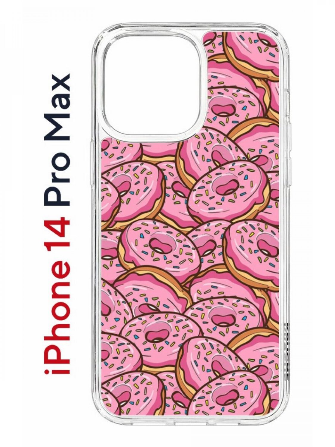 Чехол на iPhone 14 Pro Max с принтом Kruche Print Пончики, бампер с защитой камеры