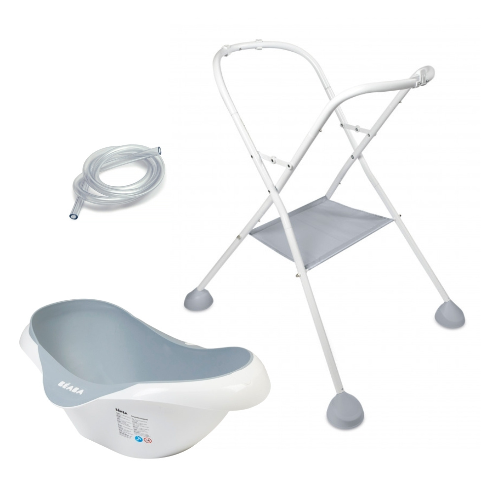 фото Ванночка детская beaba babybath cameleo с базой, light mist, шланг 920352-920316