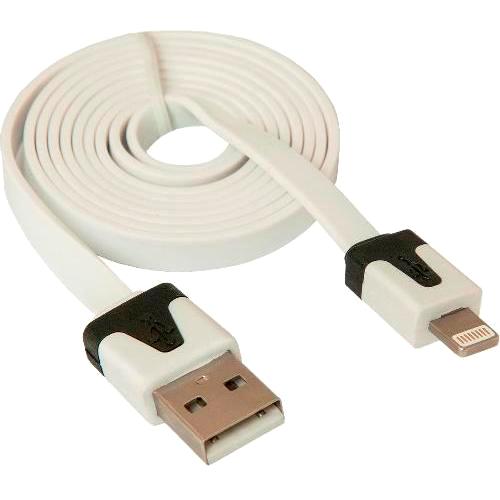 Кабель USB-Am Lightning Dialog плоский - 1 метр белый CI-0310F white