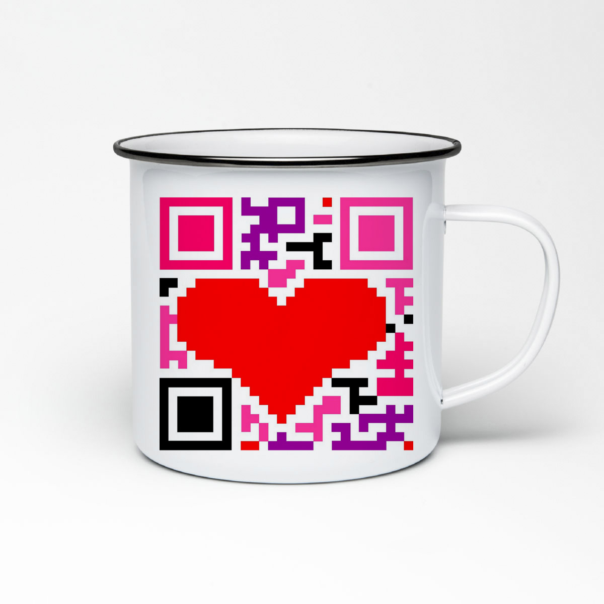 

Кружка металлическая CoolPodarok Сердце QR