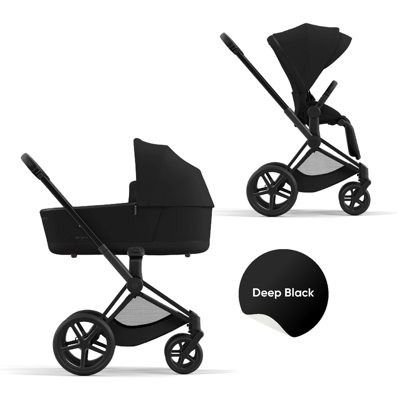 Детская коляска 2 в 1 Cybex Priam IV, рама Matt Black, текстиль Deep Black