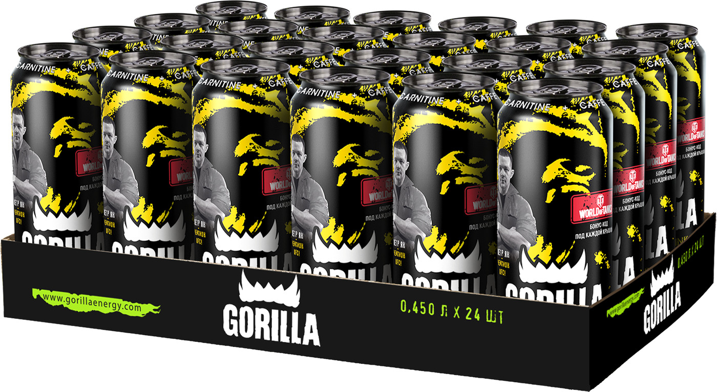 Энергетический напиток  Gorilla Orange, 0.45 л,/ 24 шт.