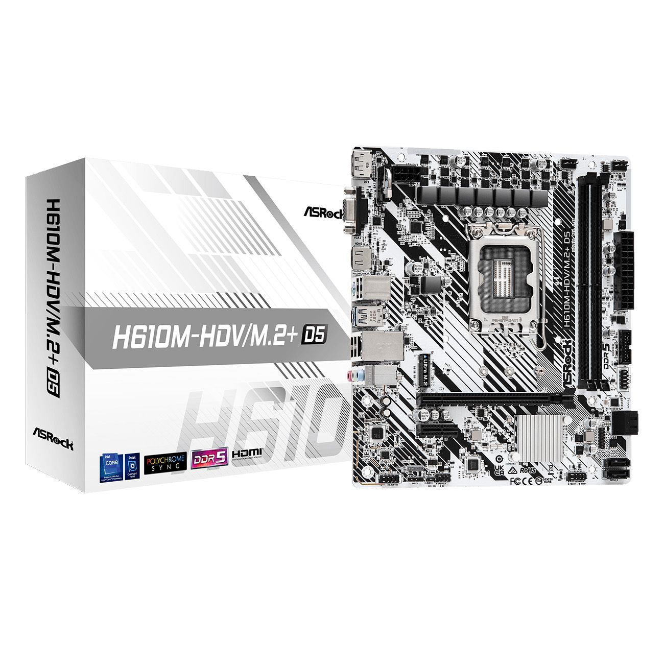 

Материнская плата ASRock H610M-HDV/M.2+ D5, H610M-HDV/M.2+ D5