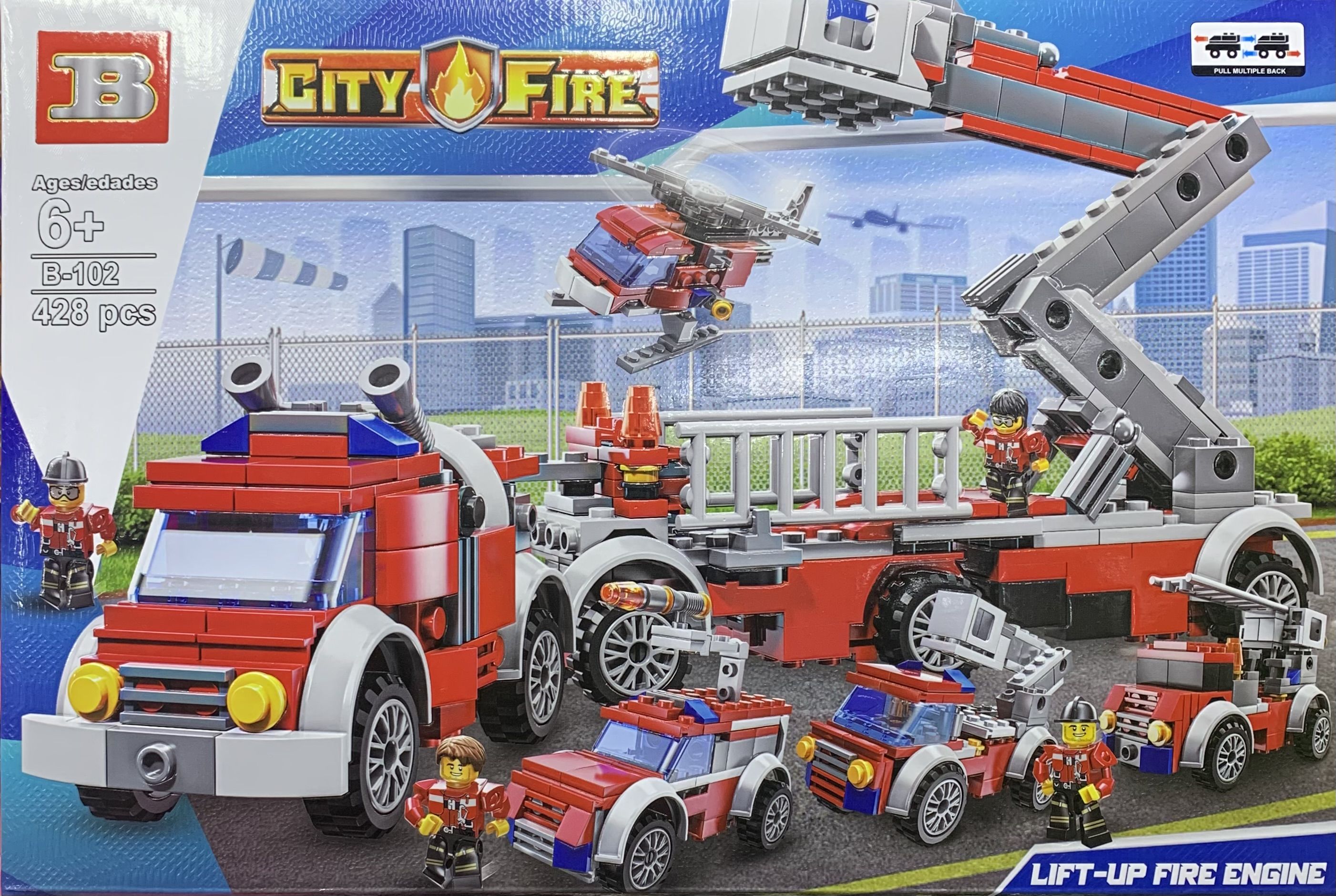 Конструктор 1000toys CITY Fire Пожарная часть, 428 деталей, 655675546 набор металлических машинок bburago 1 43 street fire 5 шт в наборе 18 30005
