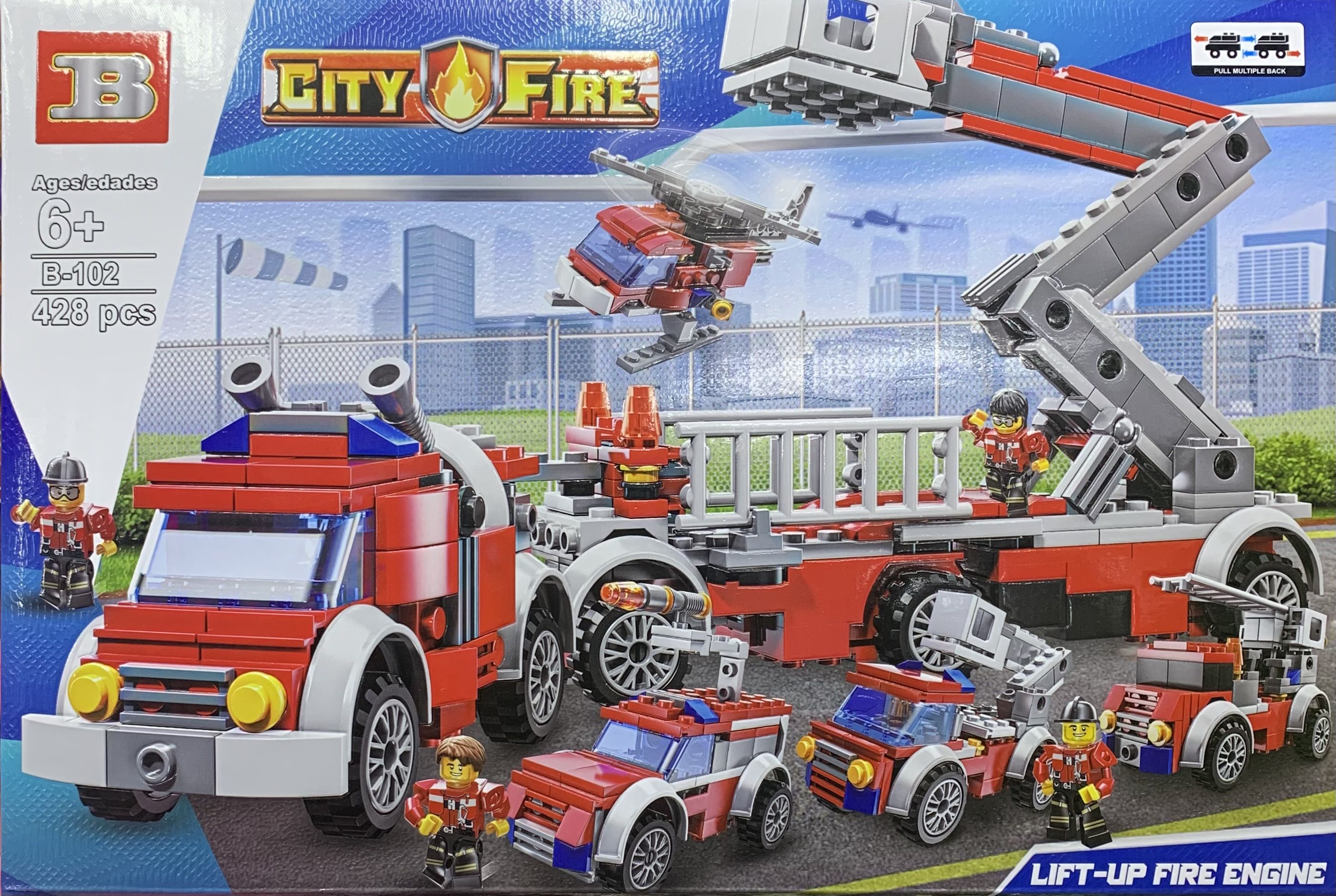 Конструктор 1000toys CITY Fire Пожарная часть, 428 деталей, 655675546 drift вертолет fire and rescque helicopter 1 16