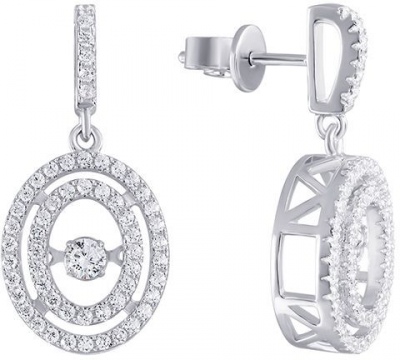 

Серьги из серебра с фианитом JV SE32578AN1_SR_001_WG, SE32578AN1_SR_001_WG