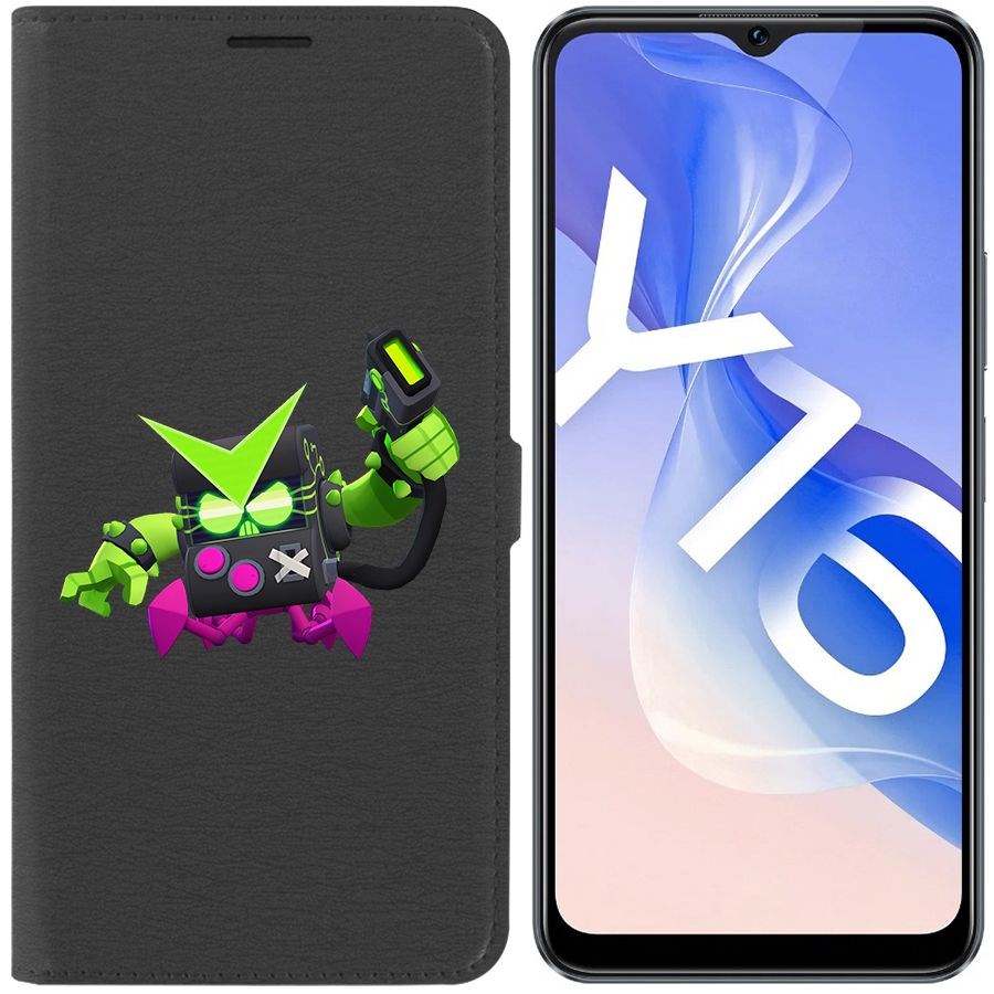 

Чехол-книжка Eco Book для Vivo Y16 Brawl Stars-Вирус 8-БИТ