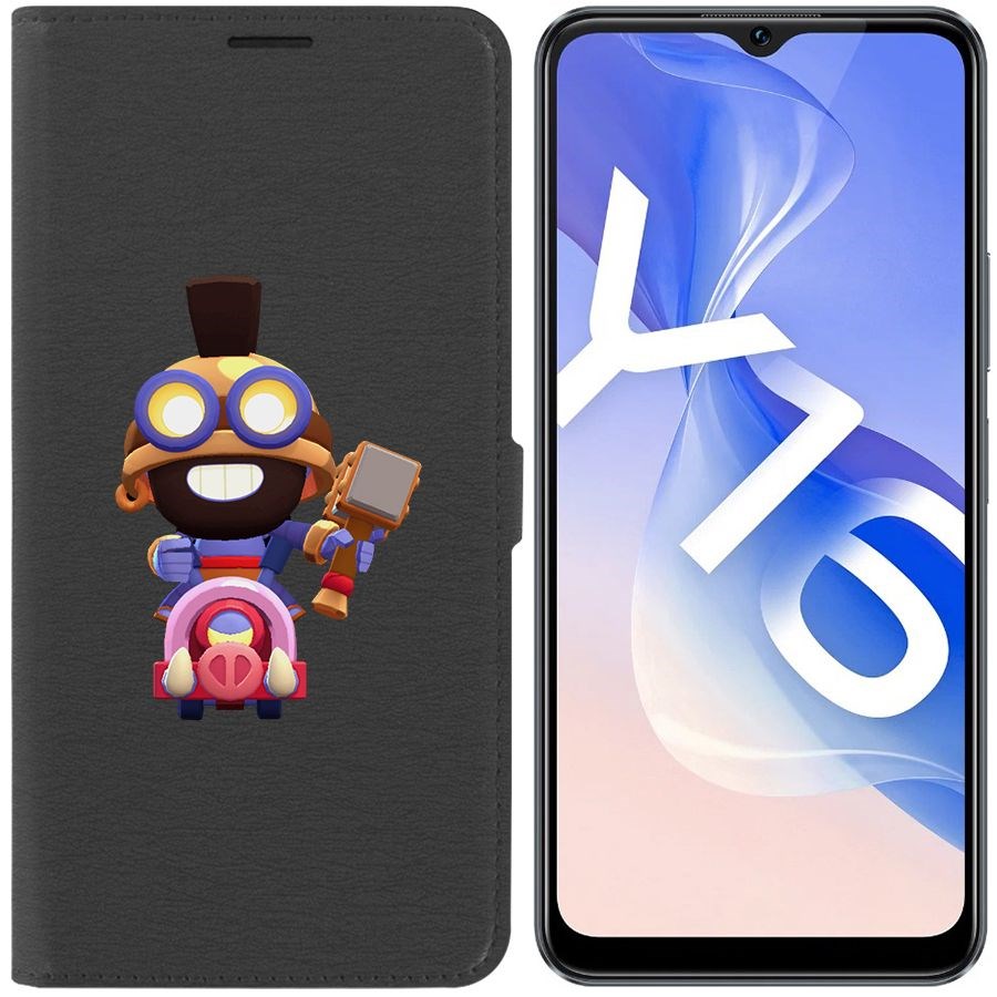 

Чехол-книжка Eco Book для Vivo Y16 Brawl Stars-Карл Всадник на кабане