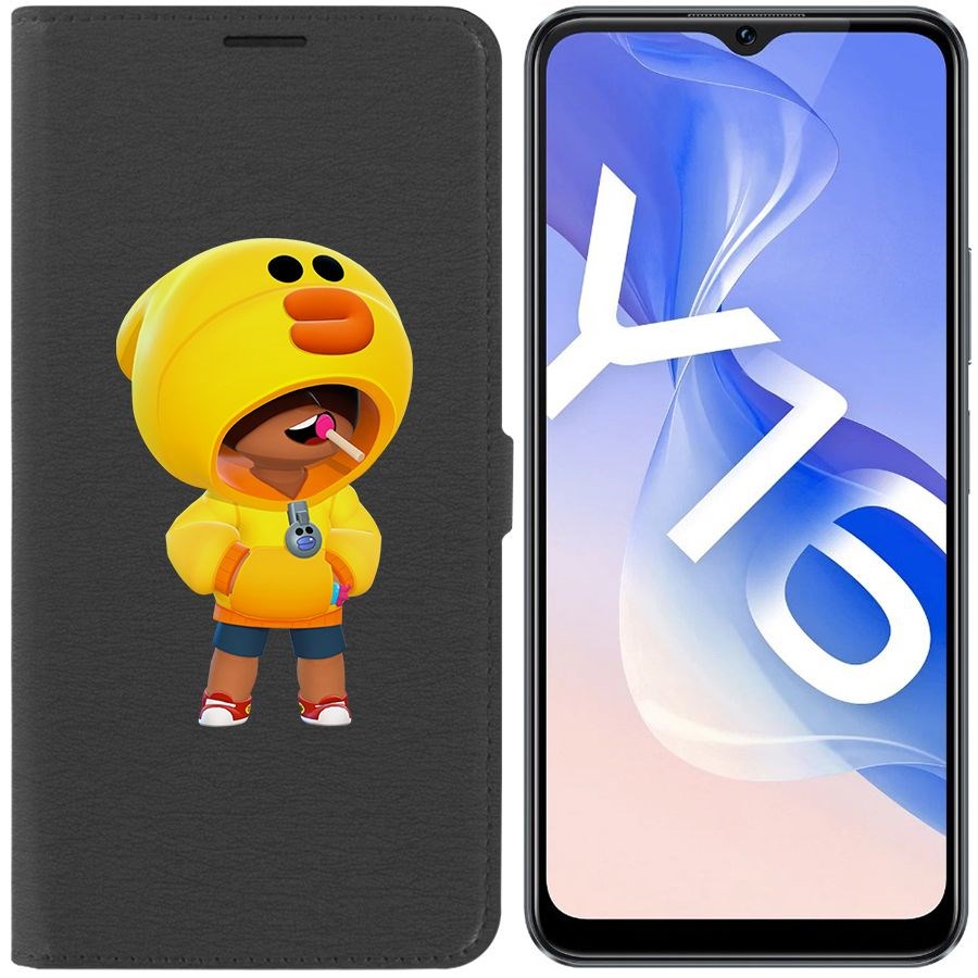 

Чехол-книжка Eco Book для Vivo Y16 Brawl Stars-Леон Салли