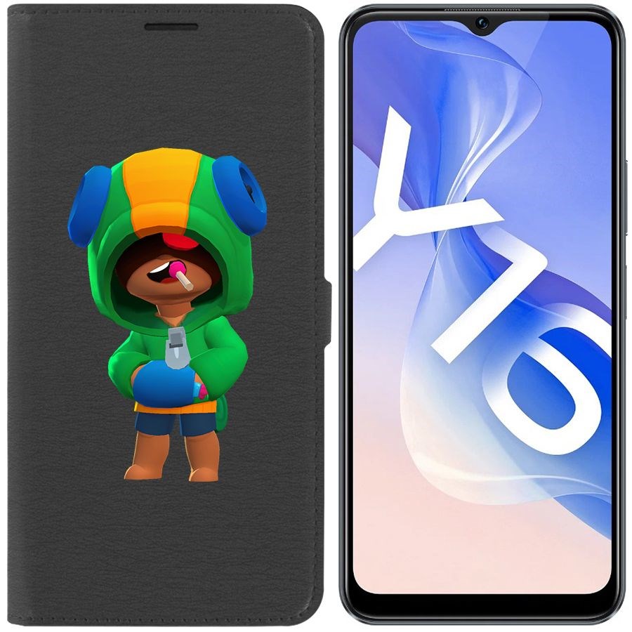 

Чехол-книжка Eco Book для Vivo Y16 Brawl Stars-Леон