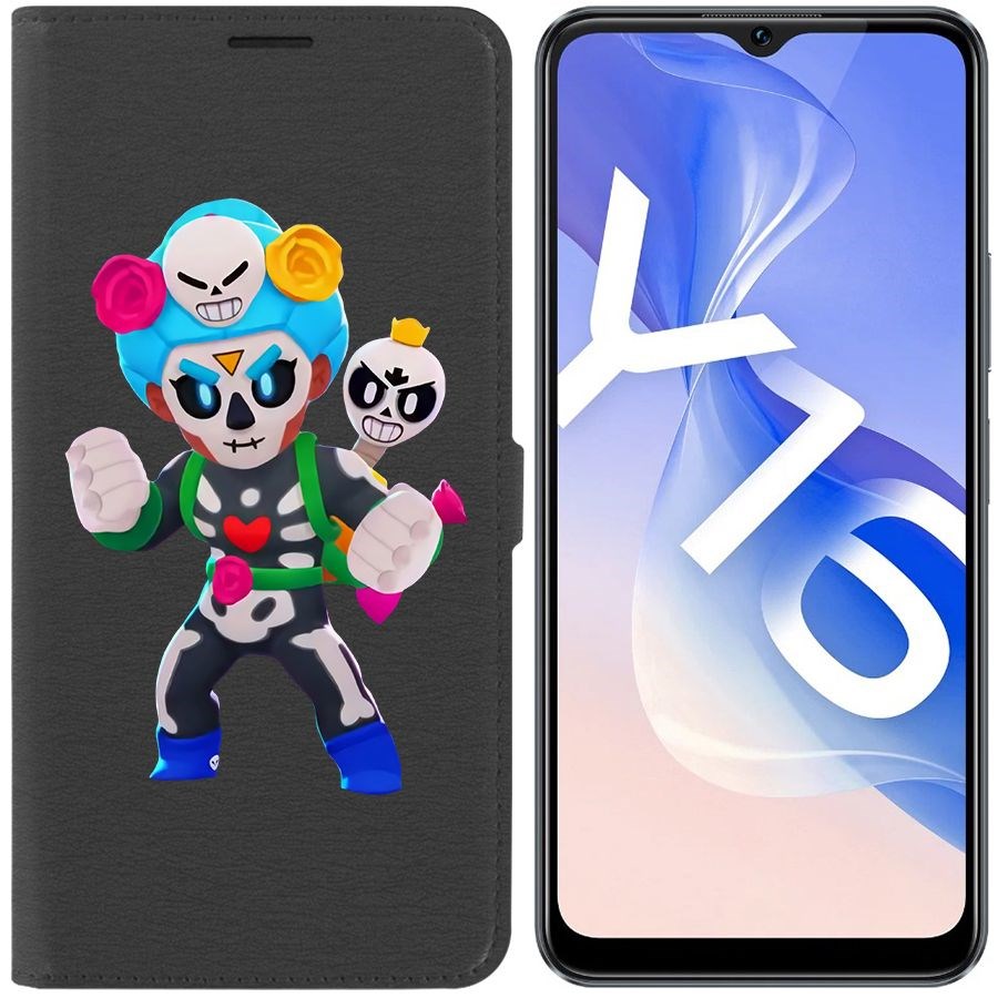 

Чехол-книжка Eco Book для Vivo Y16 Brawl Stars-Хэллоуинская Роза
