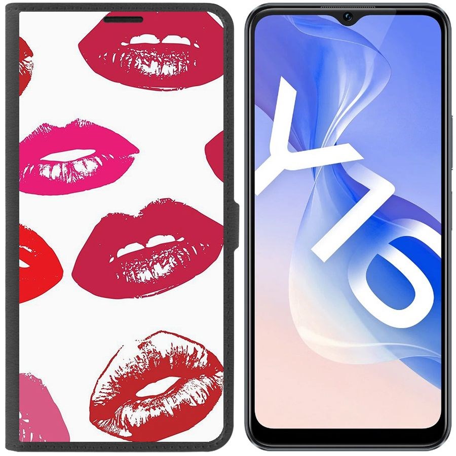 Чехол-книжка Eco Book для Vivo Y16 Губы паттерн 2