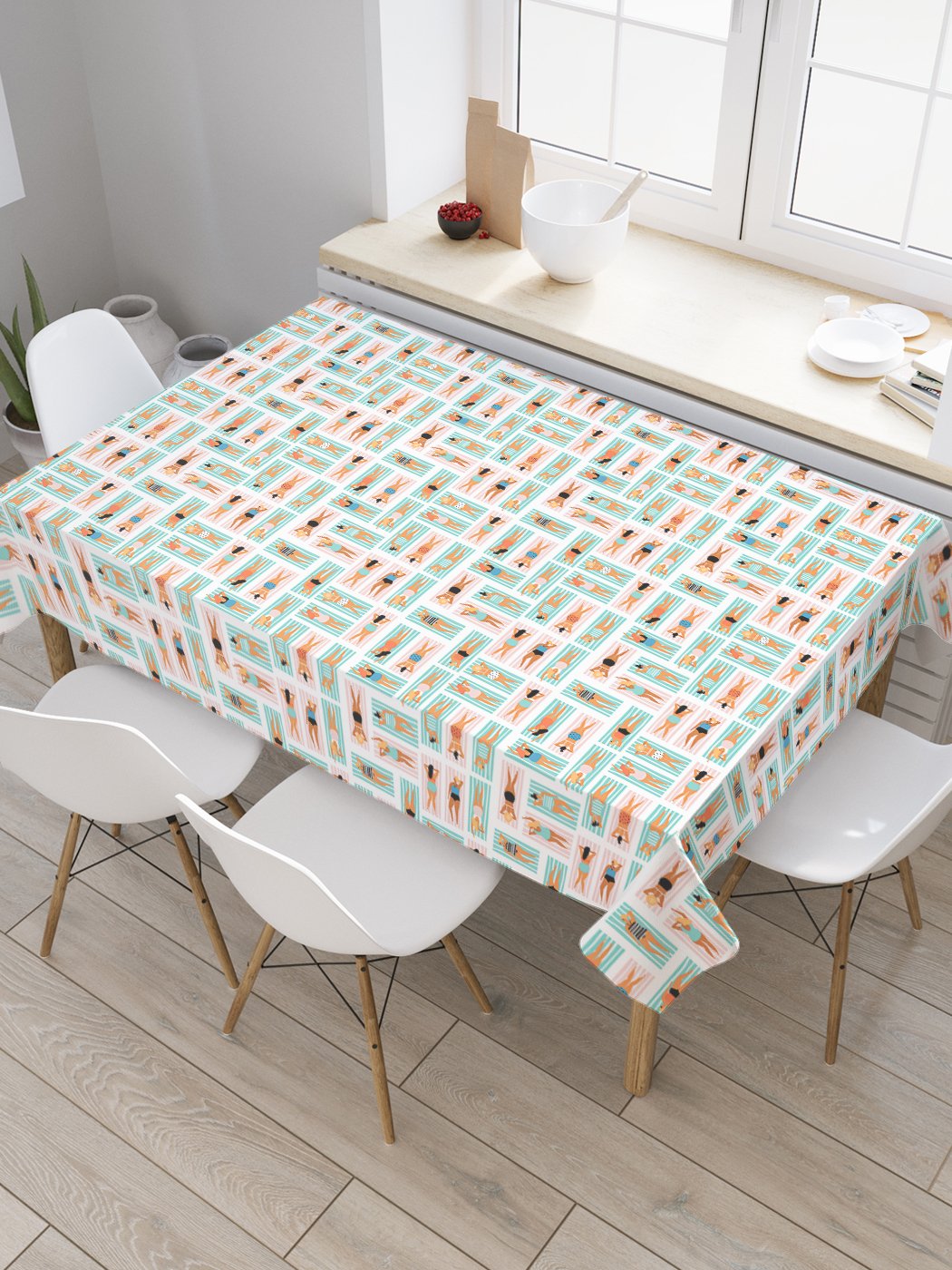 

Скатерть прямоугольная JoyArty "Женский пляж" из оксфорда, 120x145 см, Белый, Женский пляж