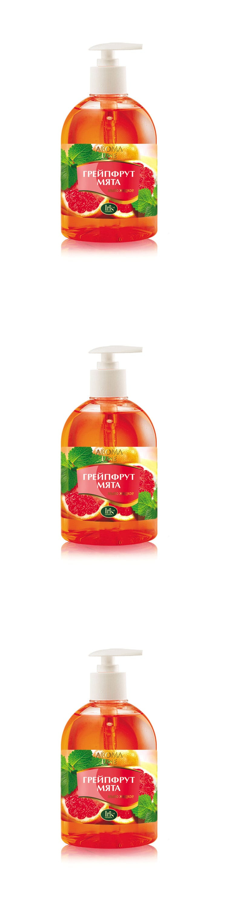 фото Жидкое мыло iris aroma line грейпфрут и мята, 500 мл, 3 шт