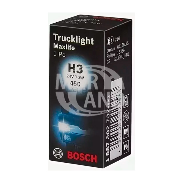 

Лампа Воsсн Галогеновая Н3 Рк22S 70W BOSCH 1987302732