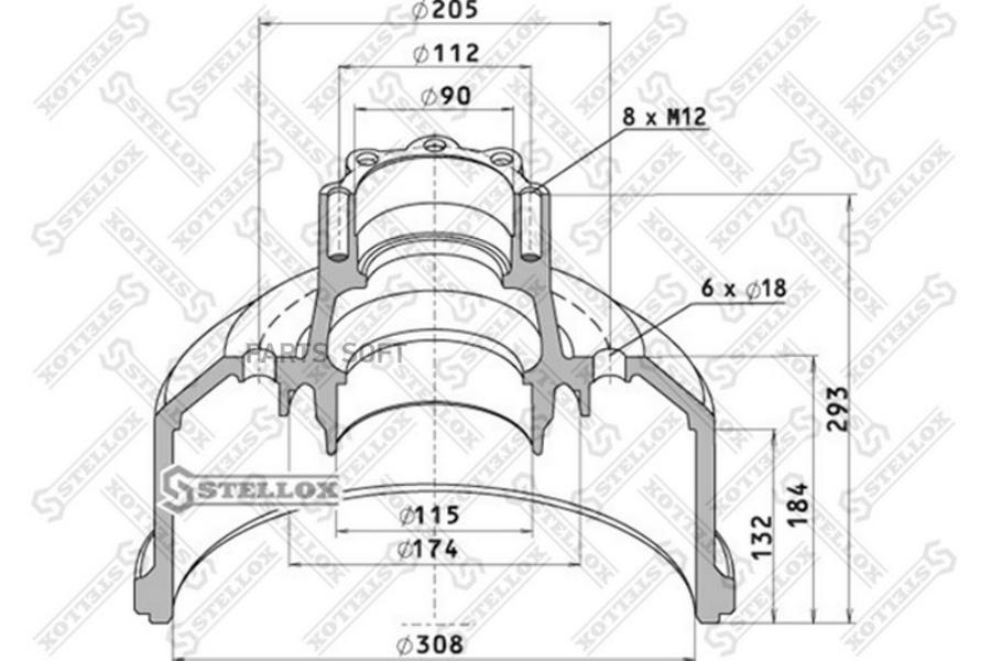 STELLOX Барабан тормозной STELLOX 8500163sx комплект 2 шт