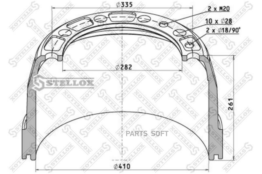 STELLOX Барабан тормозной STELLOX 8500075sx комплект 2 шт