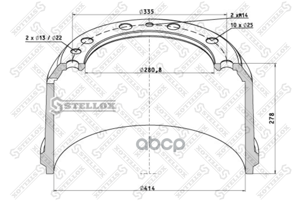 

STELLOX Барабан тормозной STELLOX 8500060sx комплект 1 шт