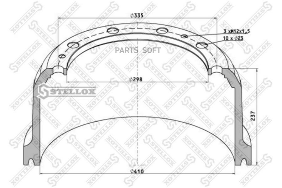 STELLOX Барабан тормозной STELLOX 8500022sx комплект 2 шт