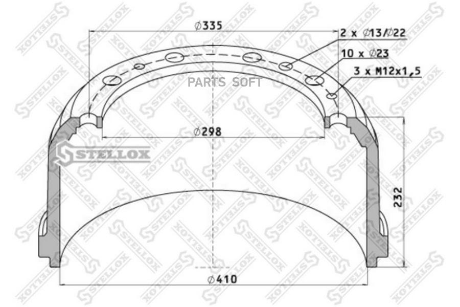 STELLOX Барабан тормозной STELLOX 8500019sx комплект 2 шт