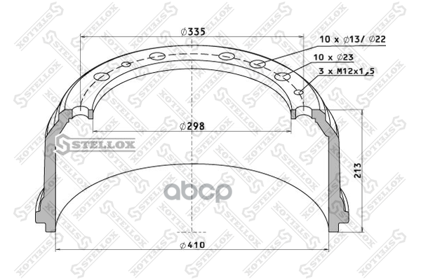 

STELLOX Барабан тормозной STELLOX 8500013sx комплект 1 шт