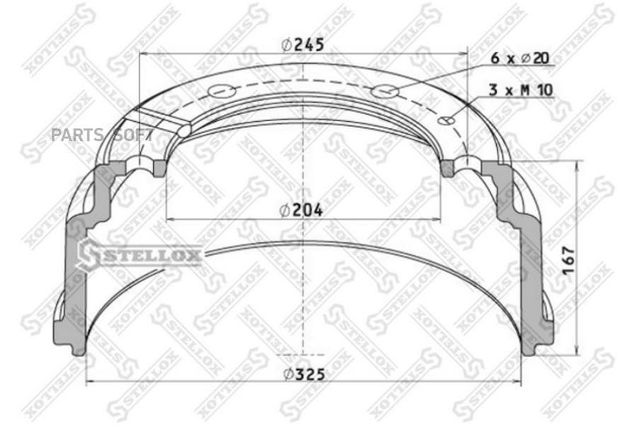 STELLOX Барабан тормозной STELLOX 8500006sx комплект 2 шт