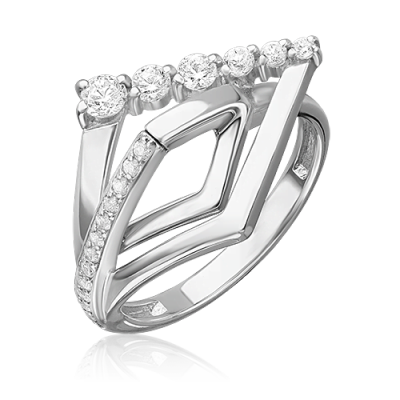 Кольцо из серебра р. 18,5 PLATINA jewelry 01-5696-00-401-0200, фианит